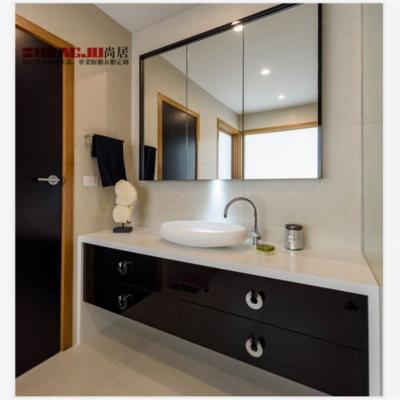 China Shangju Modern Australian Style Mirrored Medicine Basin Sink For Mall Bathroom Cabinet Lamp for sale