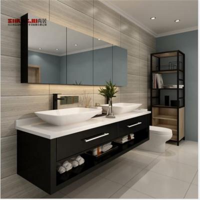 China Shangju Royo Modern Black Mirror Cabinets 1500 x 900 Lacquer Fiberglass Bathroom Cabinet Mold for sale