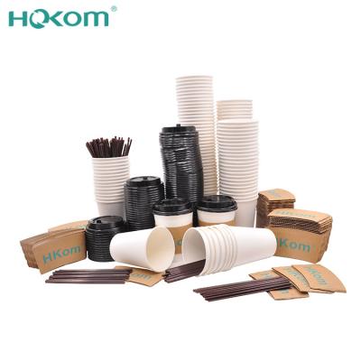 China Wholesale Custom Disposable Multiple Color Paper Cup Sleeve Eco - Friendly Coffee Cup With Matching Lids for sale