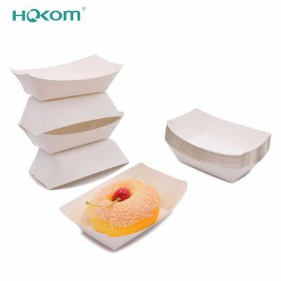 China No Folding HongKang No Folding PE Coated Paper Plate Hot Dog Paper Food Trays Waterproof Disposable Paper Boat Tray for sale