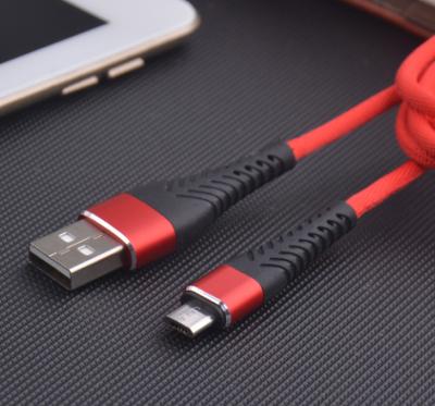 China For Android For Cell Phones/Tablets Customized Micro Braided Fast Charging Cable 10ft Flexible Fishbone Data Charging 1ft 3ft 6ft USB V8 for sale