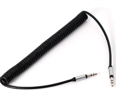 China Car Male Jack Plug 0.8m 1m 1.2m 1.8m 2m 3m 3.5mm to aux. spring coiled car male audio for sale