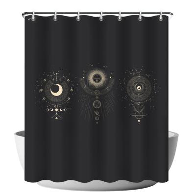 China Wholesale Custom Viable Printable Adjustable Fashion Factory Cartoon Pink Shower Curtain Luxury Black Curtains For Bathroom for sale