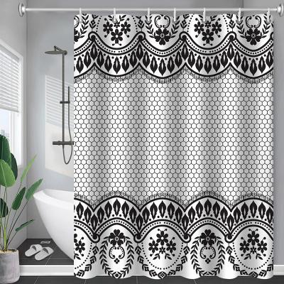 China Viable Custom Wholesale Luxury Rose Customization Black Modern Curtains Drapes for Bathroom for sale