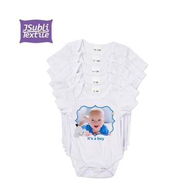 China Sublimation Blanks Made Her Own Logo One Piece Girl Heat Dry Sublimation Blank Short Sleeve Baby Onesie for sale