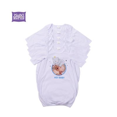 China Wholesale 100% Polyester Custom Personalized Sublimation Polyester Baby White Print Baby Boy Long Sleeve Rompers for sale