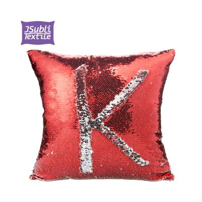 China Red and Silver Latest Design Cojines Viable Tropical Car Print Sublimation 40x40cm Flip Sequin Decorative Pillow Cases for sale