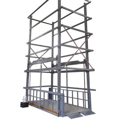 China Building Material Stores Cargo Electric Hydraulic Elevators and Elevators 6 Meters 8m 10m 12m Guide Rail Fixed Vertical Lift Platform for sale