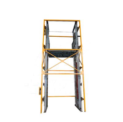 China Building Material Stores Customized Fixed Hydraulic Vertical Cargo Lift 0.5 Chain 1 2 3 Ton Outdoor Lift Home Used To Build Floor for sale