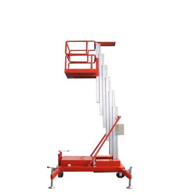 China Hotels Choose Aluminum Alloy 4 Double Mast Hydraulic Platform Electric Lift Ladder 6 8 10 12 14 Meters for sale