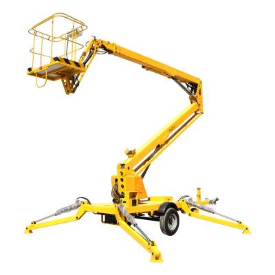 China Factory Trailer Mounted Boom Lift 8-16m Articulating Towable Hydraulic Aerial Platform Operation Truck for sale