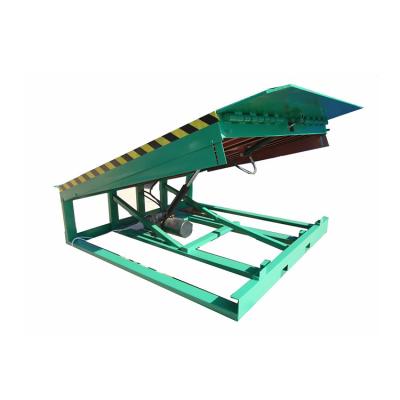 China Cargo Handling Auxiliary Equipment Dock Leveler Stationary Hydraulic Ramp 6 8 10 12 Ton Hydraulic Loading Ramps For Trucks 380V for sale