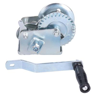 China Portable ATV/UTV 1000 Pound Hand Gear Winch with 8m Wire Rope for Boat and Vehicle for sale