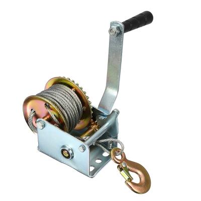 China ATV/UTV 600 lbs Mini Hand Winch with 8m Wire Rope for Boat and Vehicle Durable Portable Hand Winch for sale