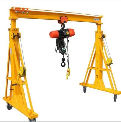 China Gantry Crane 1t 2t Mini Portable Mobile Gantry Crane 0.5 Ton Movable With Wheels for sale