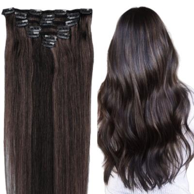 China Best Quality Silky Straight Wave Double Weft Remy Real Human Hair 100% Clip In 30 Inch Clip On Hair Extensions for sale