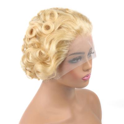 China Directly 613 Pixie Cut Human Hair Lace Front Wig For Black Women for sale