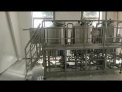 500L multi-manifold 3 vessels brewhouse with false bottom and raker