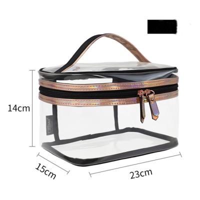 China Hot Selling Durable Cotton Folding Organizer Storage Accept OEM Transparent Zipper Travel Cosmetic Bag for sale