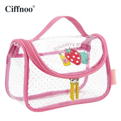 China Portable Transparent Cosmetic Bag Large Capacity Portable Toiletries Bag Waterproof for sale