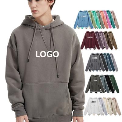 China Wholesale Custom Printing Anti-wrinkle Plain Plus Size Pullover Drop Shoulder Mens Fleece Hoodies Sweatshirts For Men for sale