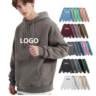 China Wholesale Custom Drop Shoulder Mens 100% Logo Anti-wrinkle Print Cotton Fleece Hoodies Unisex Sweatshirt Plain Plus Size Sweatshirt For Men for sale