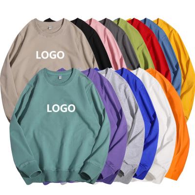 China Wholesale Custom Made Oversized White Anti-wrinkle Unisex Pullover French Crewneck Terry Sweatshirts For Men for sale