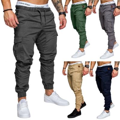 China Wholesale Custom QUICK DRY Logo Oversized Khaki Men Long Sweat Jogging Cargo Work Pants Trousers With Side Pockets for sale