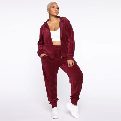 China Breathable Custom Design Two Piece Set Female Tracksuit Printed Woman Velvet Jogger Sweatsuit For Women for sale