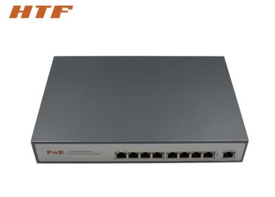 China 10/100M POE Network Switch , 8 Port Unmanaged POE Switch Wall Mounted for sale