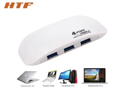 China Witte Draagbare USB-Hub 4 Haven, Externe Usb-Haven voor Laptop Aangepast Embleem Te koop