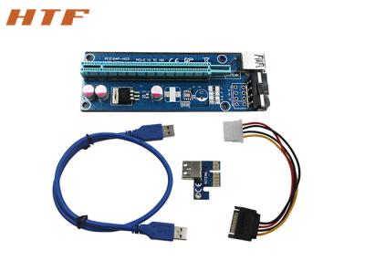 China 30/60CM PC PCI-E Riser Card 1x to 16x USB 3.0 Data Cable SATA to 4Pin IDE Molex Power Cord for sale