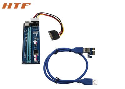 China PCI-E 1x to 16x Riser Card 4pins to SATA Power Supply Cable & USB3.0 30 / 60CM cable for Mining for sale