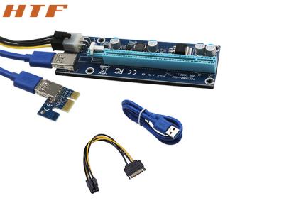 China New PCI-E PCI E Express 1X to 16X Riser Card and USB 3.0 Extender Cable with Power Supply for sale