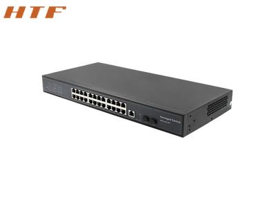 China O interruptor de rede 24port da fibra ótica GE + o console combinado nanômetros do SNMP de 2 SFP Gigabit Ethernet Websmart controlou o interruptor de VLAN à venda