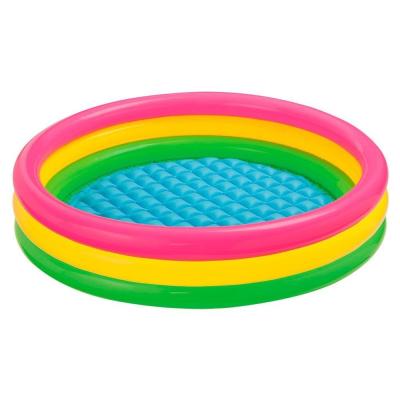 China PVC INTEX 57412 Inflatable 3 Rings Large Kids PVC Baby Play Pool for sale