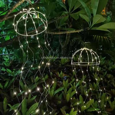 China Light Outdoor Christmas Decoration Solar Jellyfish Garden Decoration Copper Wire String Light for sale