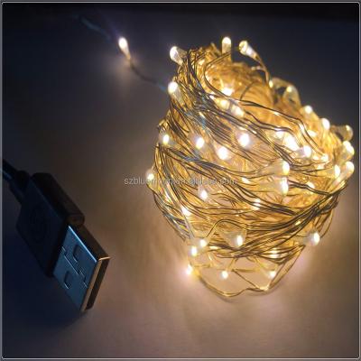 China Led copper wire 10m100leds mini warmwhite USB charge string lights for sale