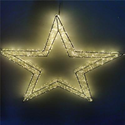 China Dimmer METAL STAR DECORATION COPPER WIRE STRING WHITE LIGHTS 56CMX6CM WITH 1200LED WARM WHITE LED for sale