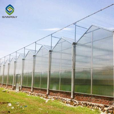 Chine serre chaude multi de polycarbonate de l'envergure 120km/H avec le système d'irrigation à vendre