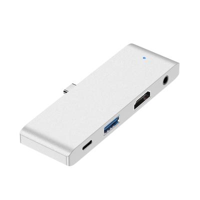 China USB C HUB 4 In 14K Video USB 3.0 PD *1 Audio Charger For Macbook , Notebook HB801 for sale