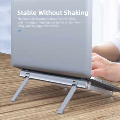 China 3 Tier Adjustable High Quality Aluminum Adjustable Desktop Laptop Stand Laptop Stand (Waist) Foldable (Waist) for sale