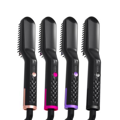 China Comb+Hair Straighten 2021 New Design Color Men's Hair Detangler Amazon Mustache Styling Comb Oil Electric Hot Air Comb Personal Care Universal Men's Comb for sale