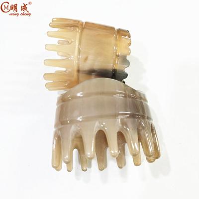 China MC149 Natural White Wide Tooth Horn Anti Static Hair Scalp Massage Comb Meridian Comb for sale