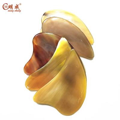 China Mengcheng natural face back triangle body horn massage point beauty guasha scraping scraper, guasha dish for sale