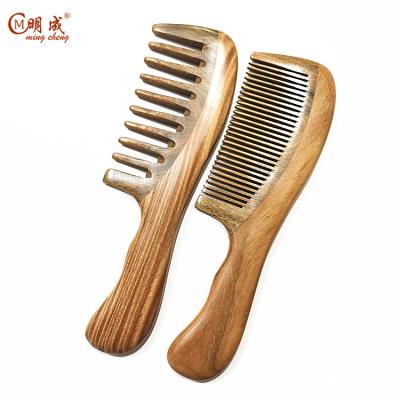 China Professional Sleek Wooden Hair Comb Straightening Comb, Green Sandal Wood Spanish Hair Comb for sale