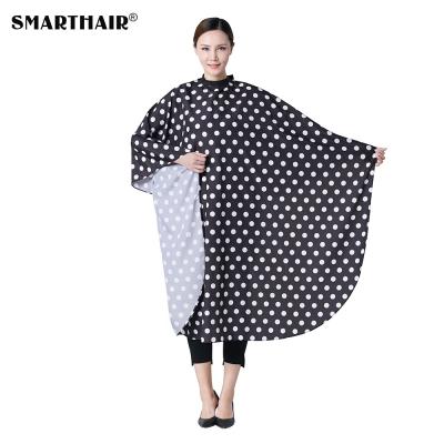 China Wholesale Professional Polyester Waterproof Barber Hair Styling Salon Chemical Cool Dots Pattern Capes for sale