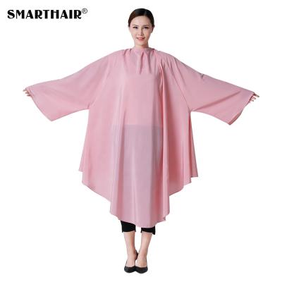 China SMARTHAIR Barber Shaver Design High Quality Pink Hair Cutting Cape Barber Hairdresser Salon Chemical Cape with Sleeve for sale