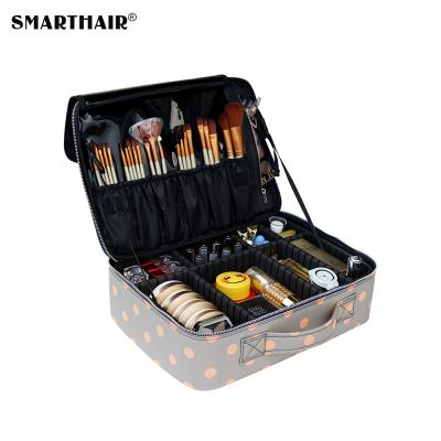 China Reusable Custom EVA Cosmetic Brush Travel Makeup Organizer Box Trolley Bags Portable Cases for sale