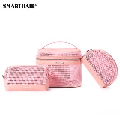 China SMARTHAIR Durable New Design Custom PVC Travel Makeup Bag Set Mesh Cosmetic Bag for sale